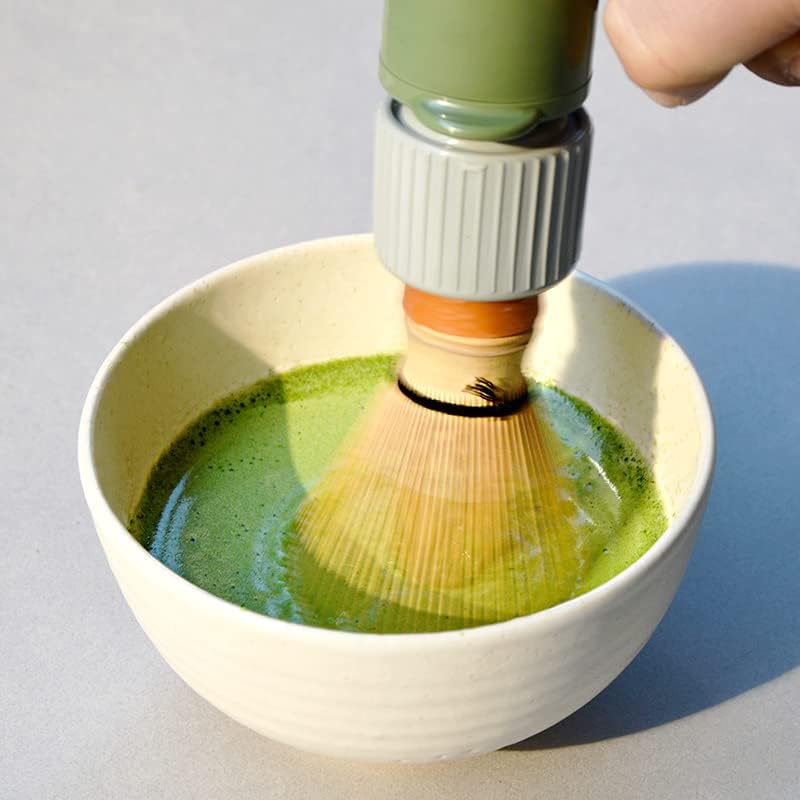 CHARAKU, Japanese Handheld Electric Matcha Whisk/Frother with Bamboo Chasen Made in Japan